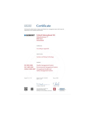 Certificado Geberit ISO 9001--14001-45001 Certificado Geberit ISO 9001--14001-45001