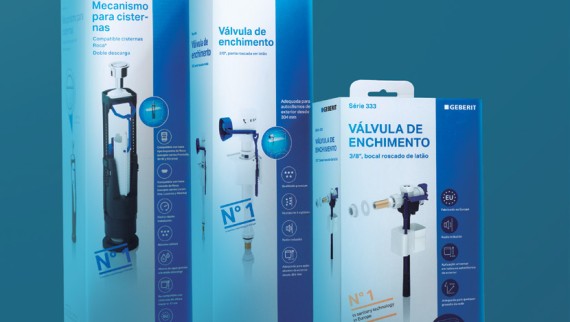 Válvula de enchimento e válvula de descarga Geberit como peças de substituição para autoclismos