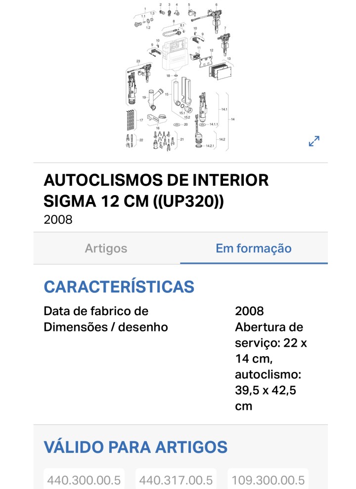 Captura de ecrã da app Geberit Pro