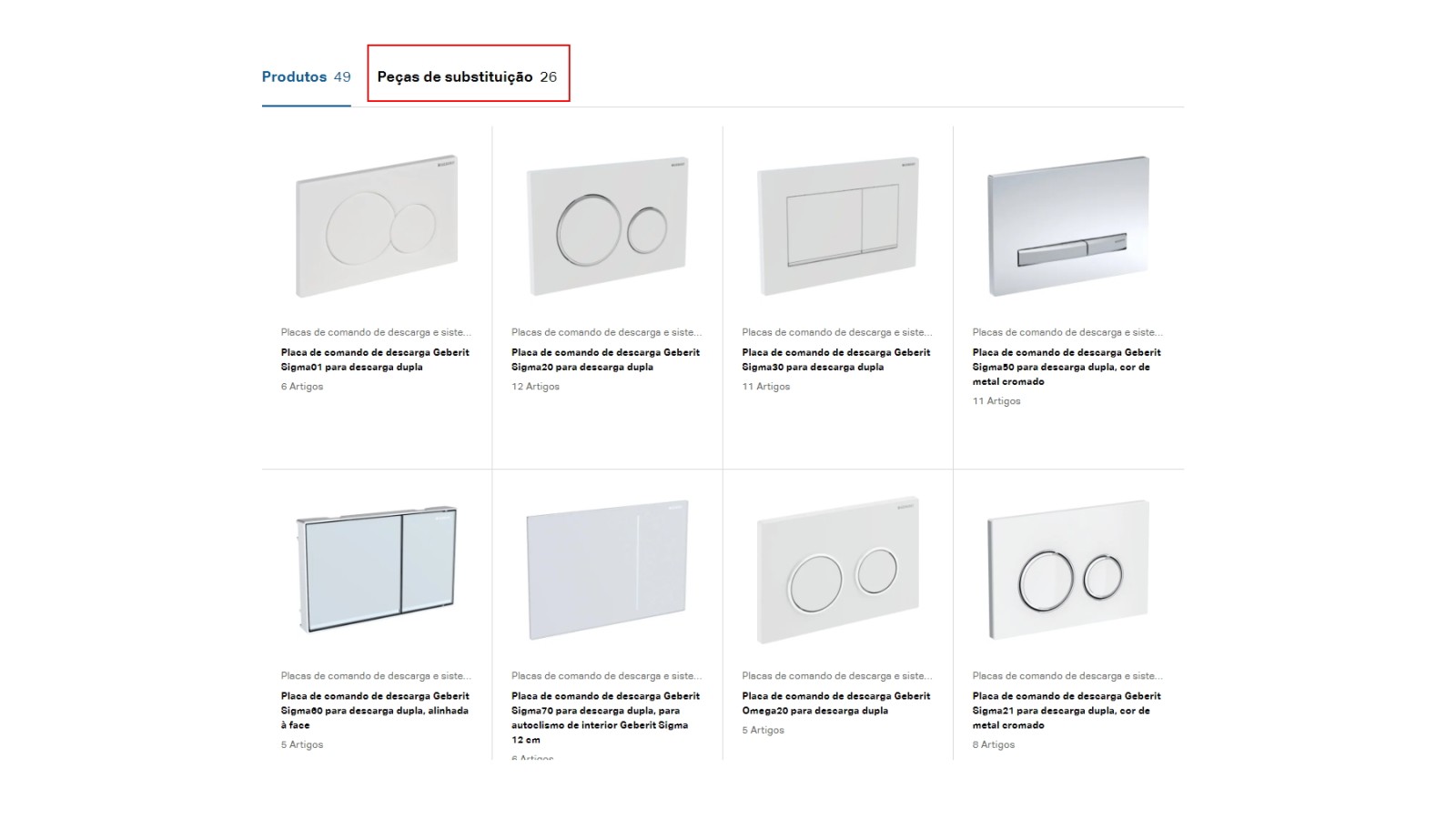 Peças de substituição Geberit no catálogo online Peças de substituição Geberit no catálogo online