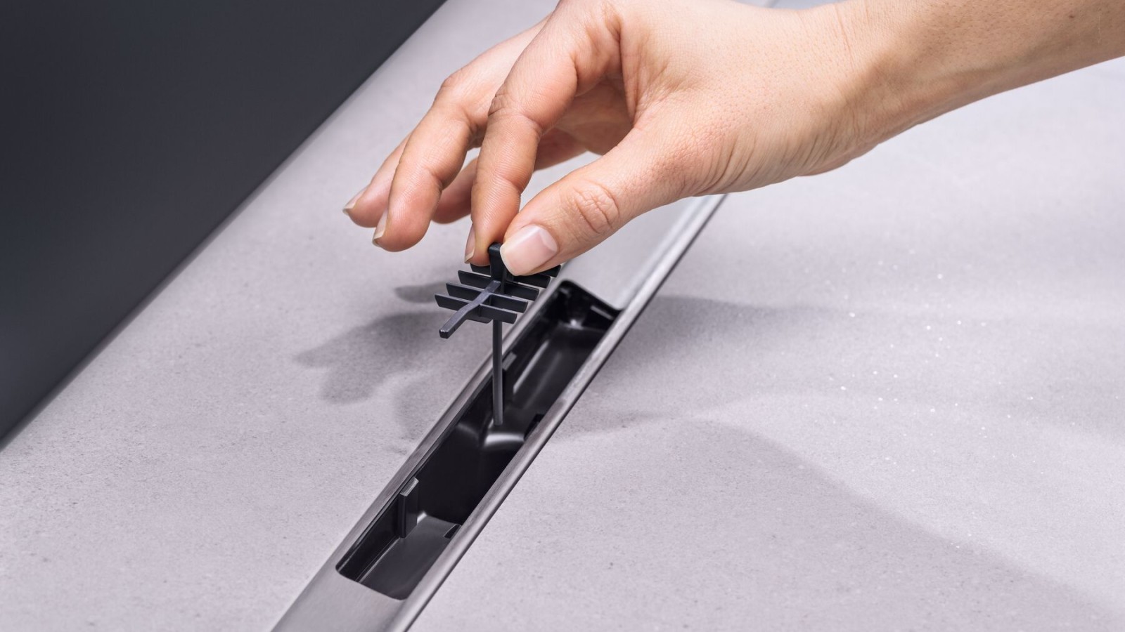 Filtro anti-cabelos na calha para duche Geberit CleanLine50 Filtro anti-cabelos na calha para duche Geberit CleanLine50