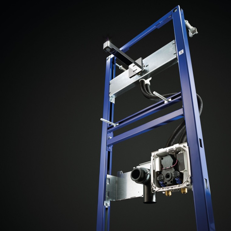 Sistema de torneiras com estrutura de instalação Duofix e torneira de parede Geberit Brenta Sistema de torneiras com estrutura de instalação Duofix e torneira de parede Geberit Brenta