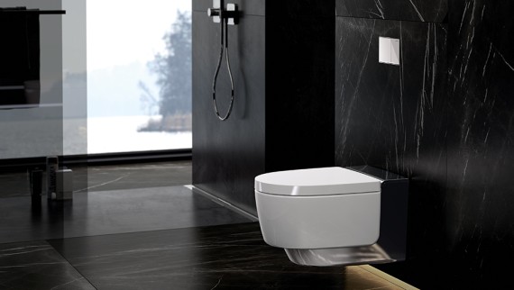 Geberit AquaClean Mera com ligação à corrente elétrica e à água Geberit AquaClean Mera com ligação à corrente elétrica e à água