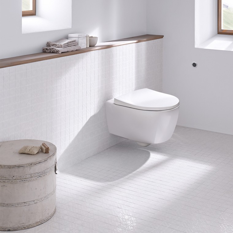 Sanita sem barreiras Geberit com placa à distância