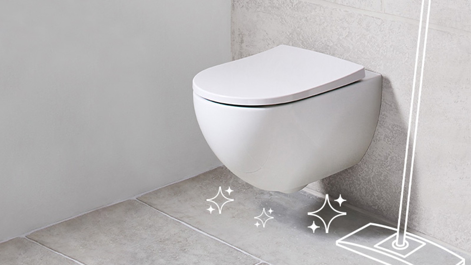 Casa de banho mais fácil de limpar com a sanita suspensa Casa de banho mais fácil de limpar com a sanita suspensa