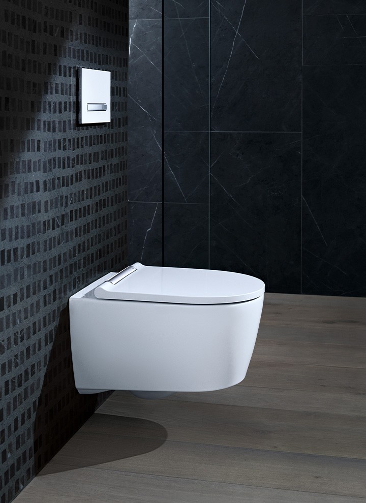 Sanita suspensa para um design harmonioso da casa de banho