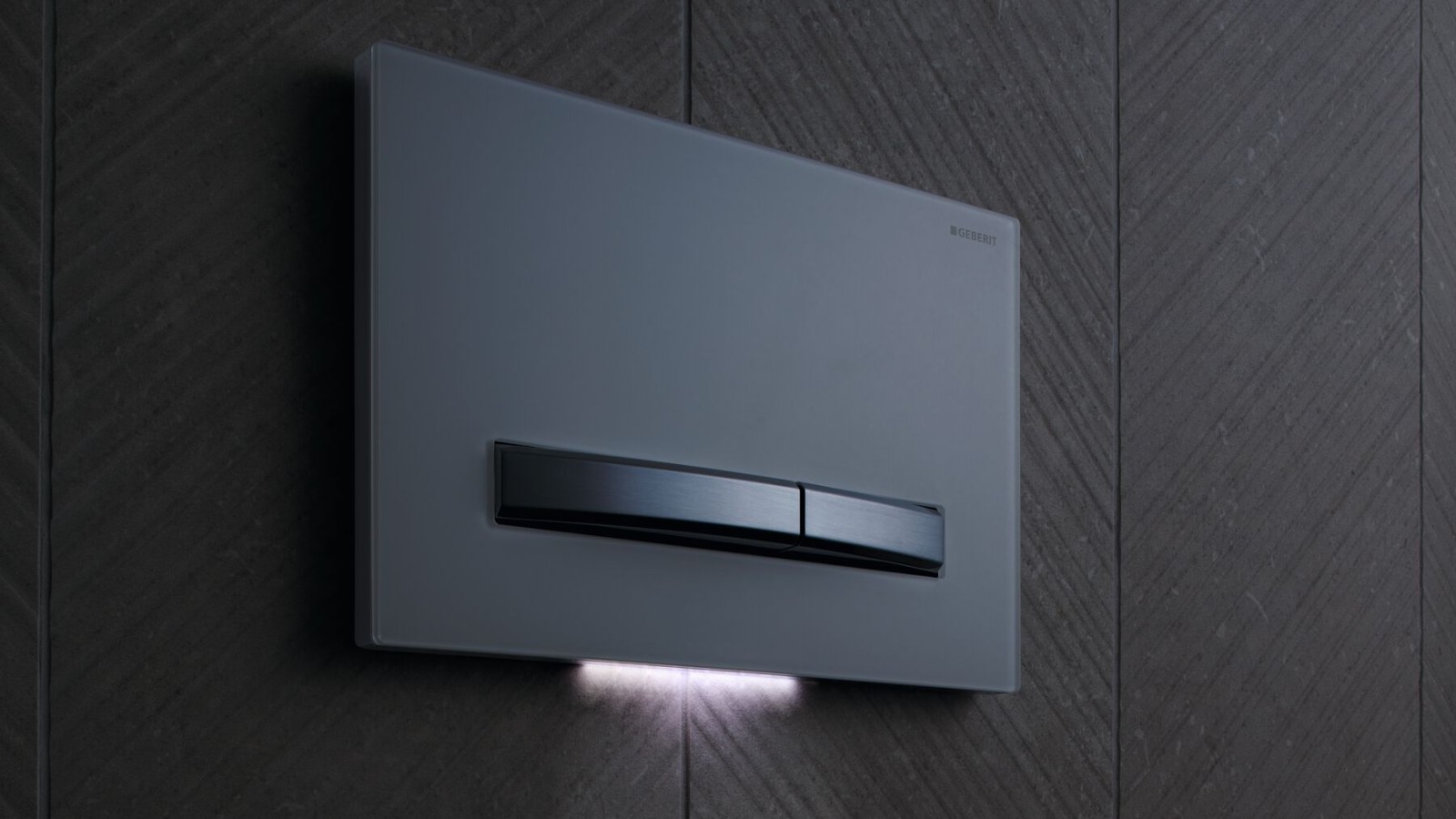Geberit Sigma50 em branco com luz de orientação