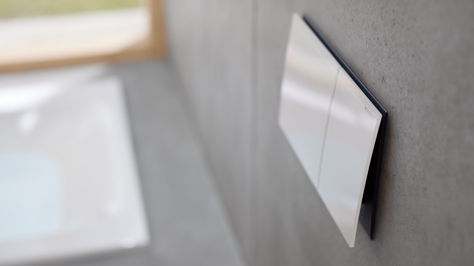 Geberit Sigma70 em vidro branco