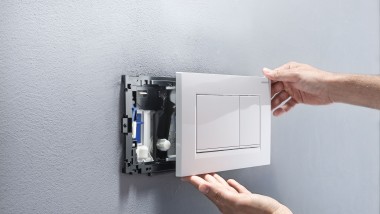 Placa de descarga Sigma20 branca (© Geberit)