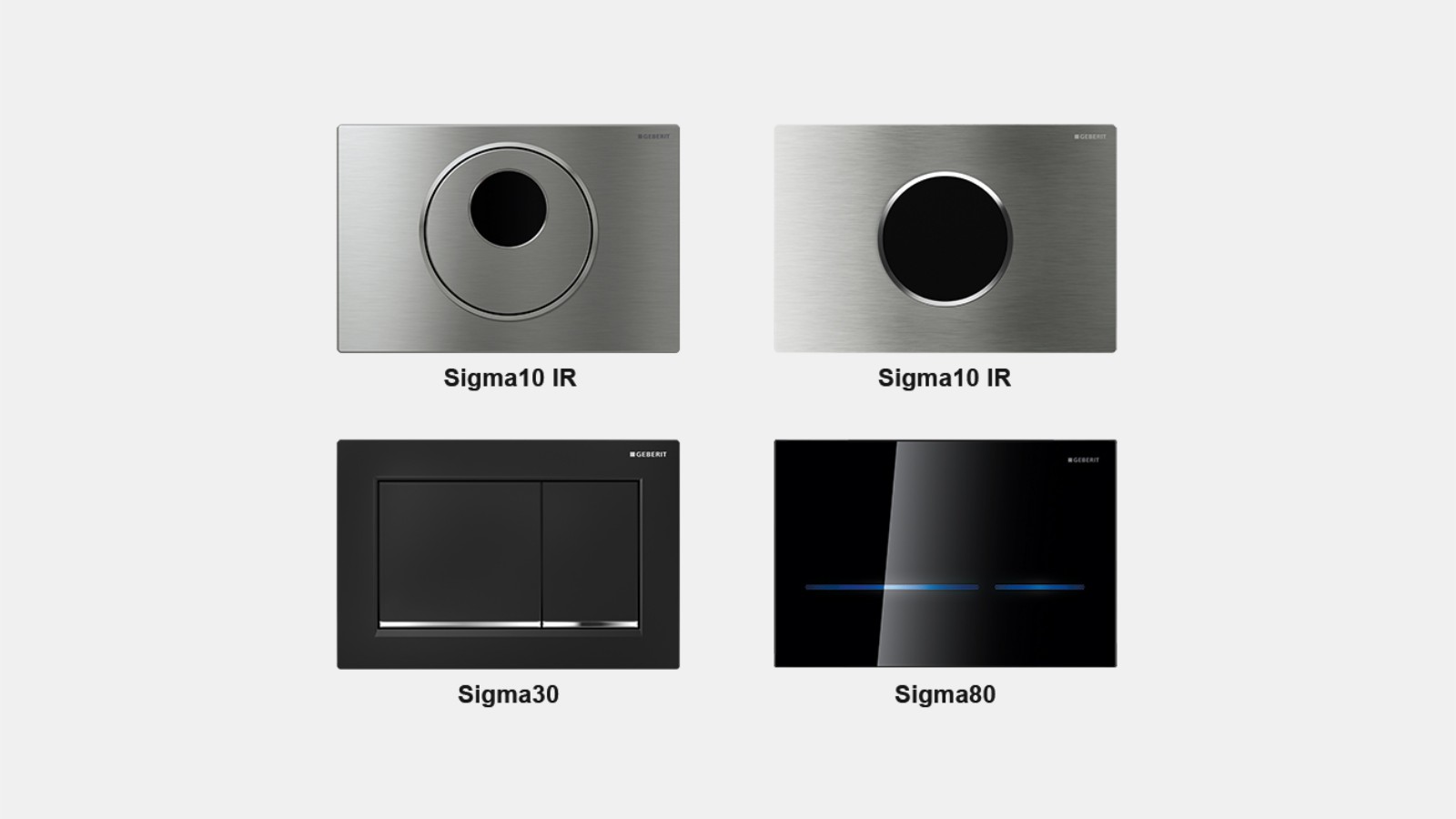 Placas de comando de descarga de infravermelhos e mecânicas Geberit Placas de comando de descarga de infravermelhos e mecânicas Geberit