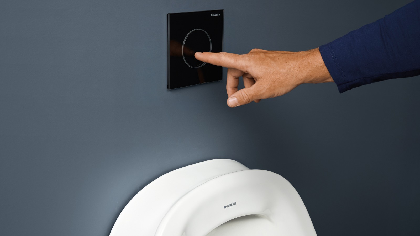 Placa de descarga para urinóis série 40 em preto Placa de descarga para urinóis série 40 em preto