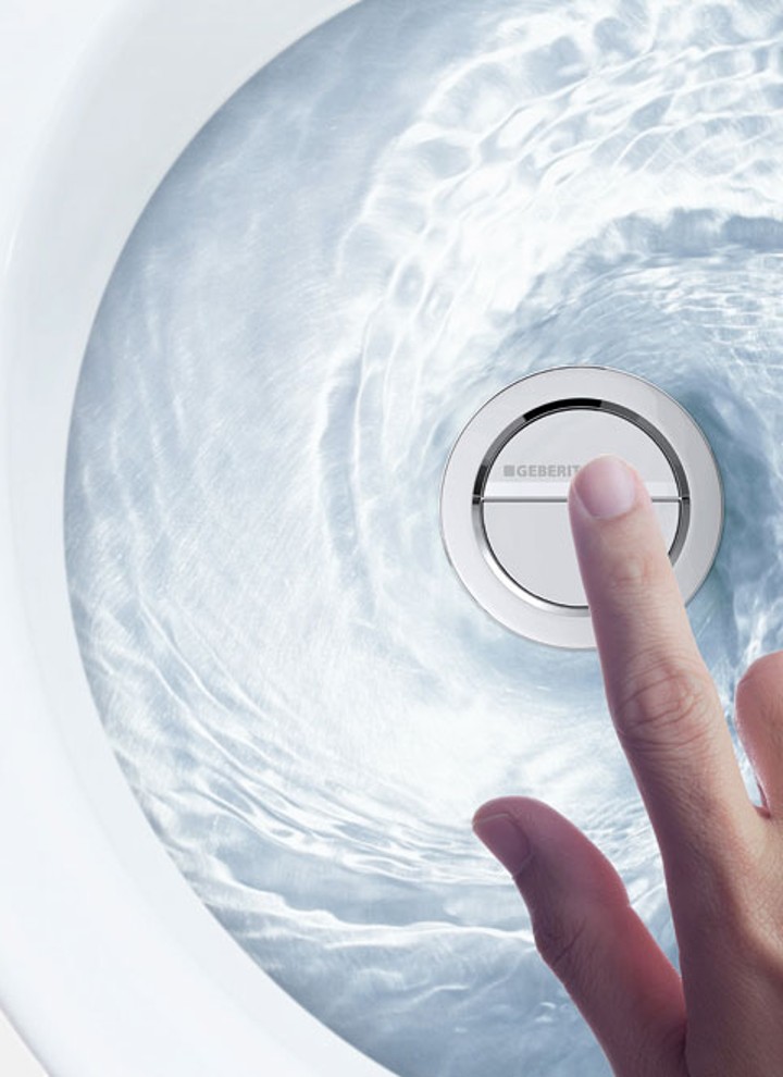 Dupla descarga na sanita com os mecanismos Geberit Dupla descarga na sanita com os mecanismos Geberit