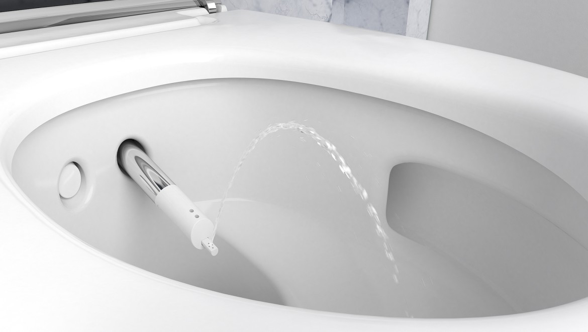 Braço-duche da sanita com sistema integrado de lavagem Geberit AquaClean Mera