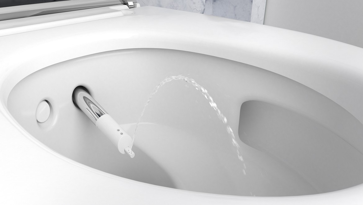 Braço-duche da sanita com sistema integrado de lavagem Geberit AquaClean Mera Braço-duche da sanita com sistema integrado de lavagem Geberit AquaClean Mera