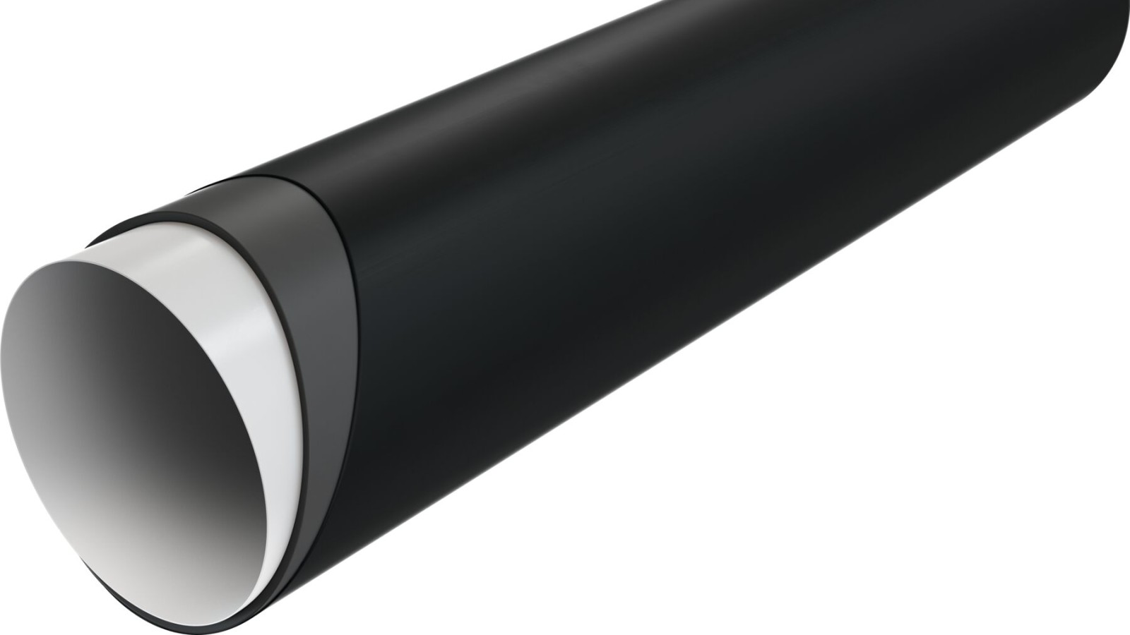 Secção transversal de um tubo Silent-PP com camadas Secção transversal de um tubo Silent-PP com camadas