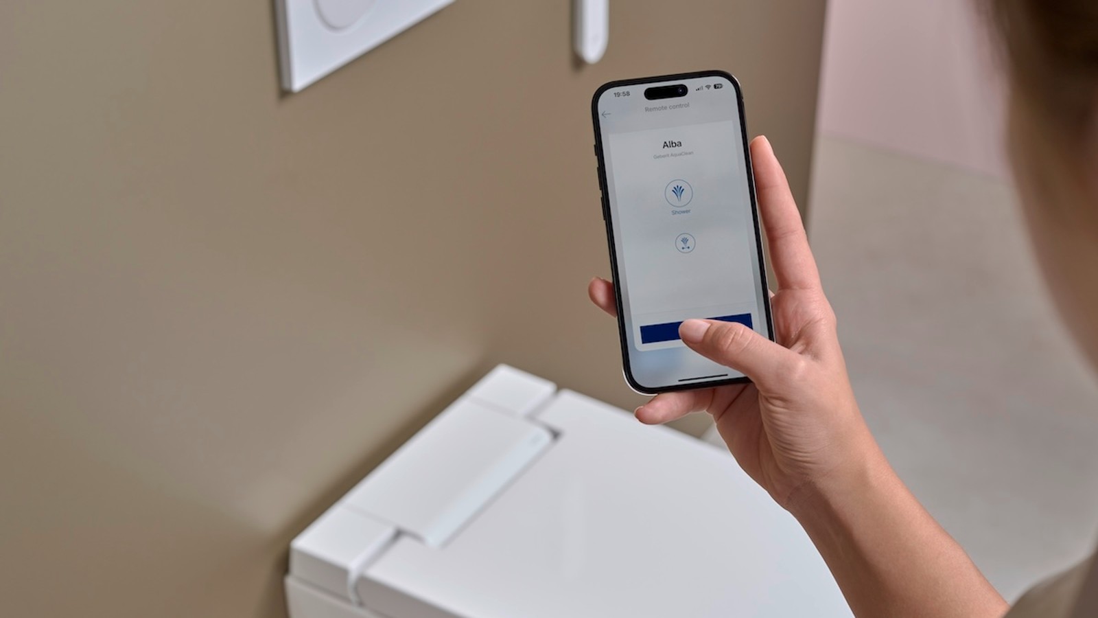 Geberit AquaClean Alba na app Geberit Home