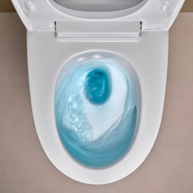 Característica da técnica de descarga TurboFlush da Geberit AquaClean Mera Característica da técnica de descarga TurboFlush da Geberit AquaClean Mera