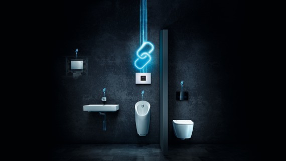Funcionamento económico das divisões sanitárias com a Geberit Connect Funcionamento económico das divisões sanitárias com a Geberit Connect