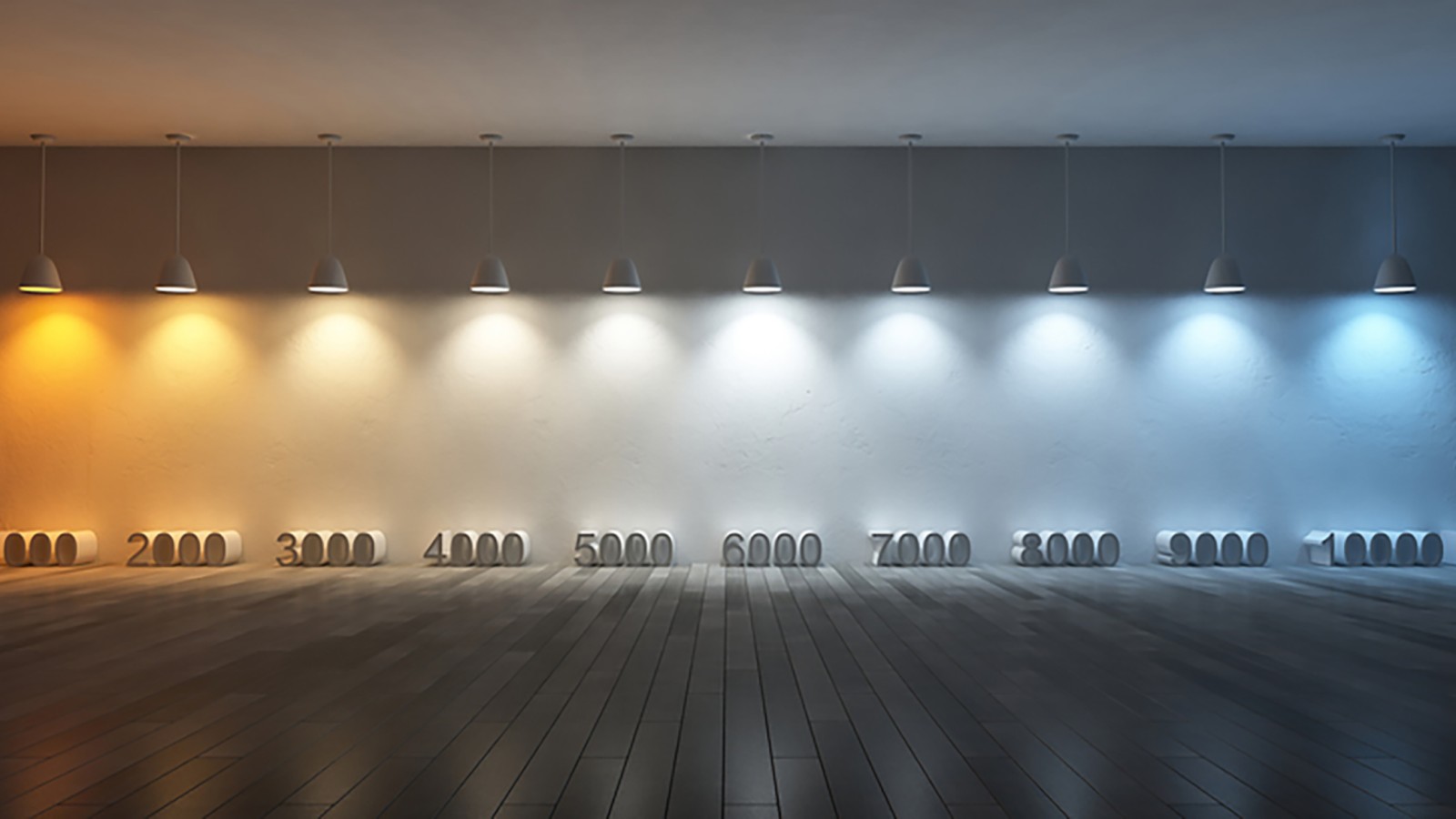 Ilustração de temperatura de cor com diferentes valores de Kelvin (© iStock.com/SuriyaKK) Ilustração de temperatura de cor com diferentes valores de Kelvin (© iStock.com/SuriyaKK)