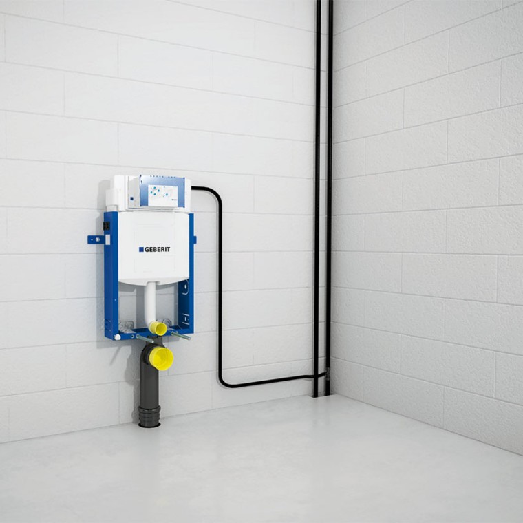 Ligação da estrutura Geberit Kombifix com as entradas e saídas Ligação da estrutura Geberit Kombifix com as entradas e saídas