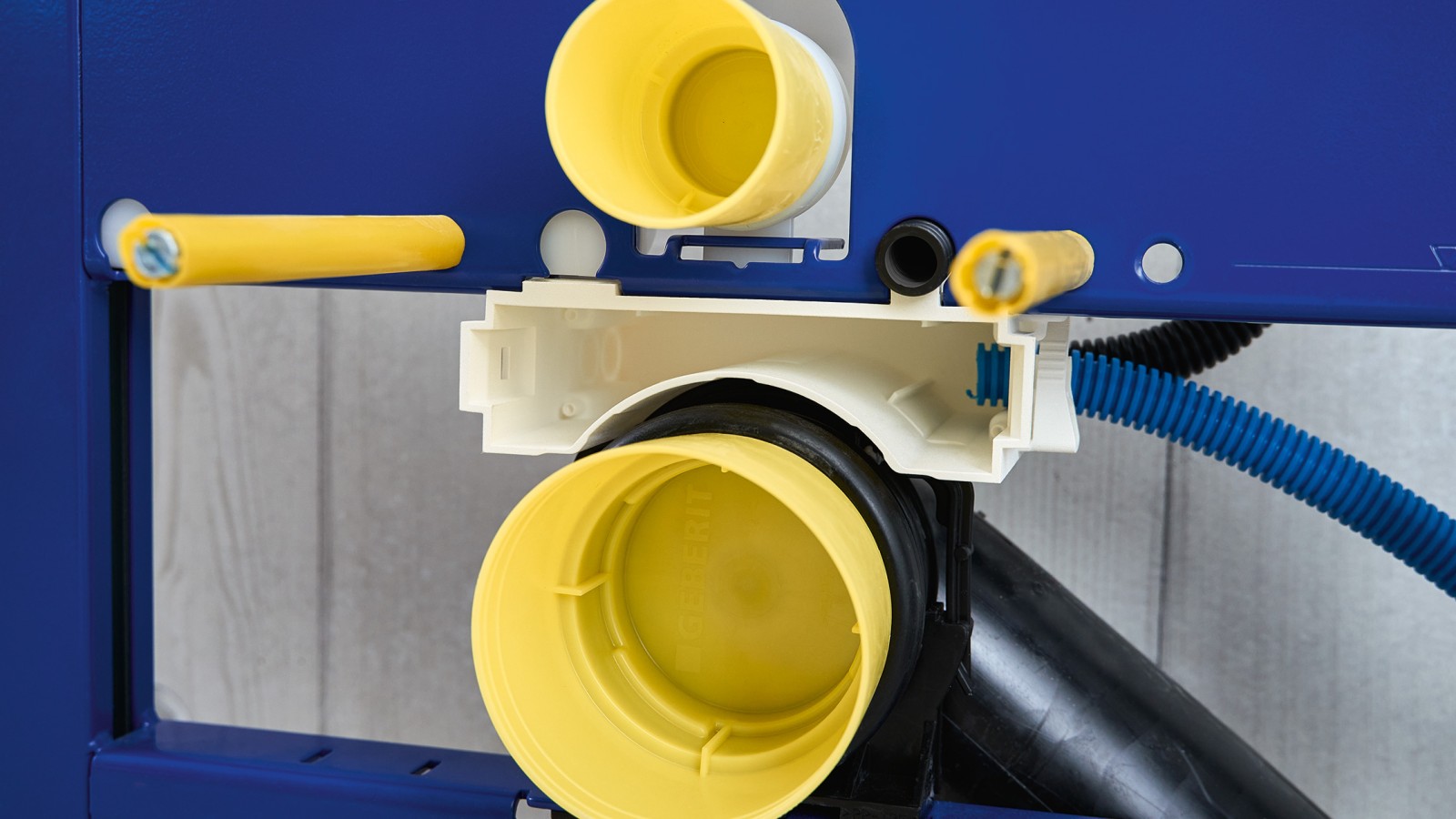 Geberit Duofix com a caixa de ligações para água e corrente elétrica Geberit Duofix com a caixa de ligações para água e corrente elétrica