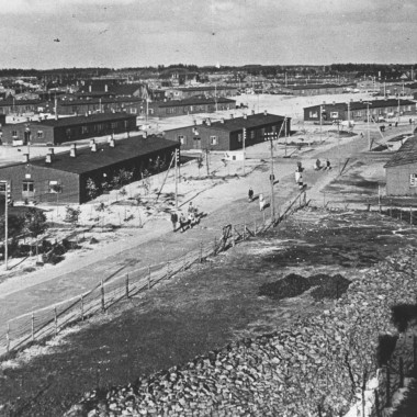 O local onde se encontra o maior campo de refugiados dinamarquês para alemães expulsos pela guerra (© Blåvandshuk Local History Archive)