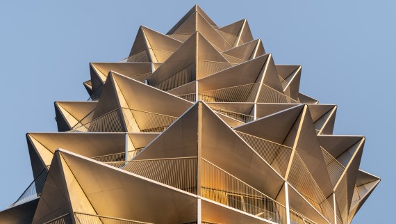 O perfil em forma de cato das torres cria-se através da torsão dos diferentes níveis (© Rasmus Hjortshøj) O perfil em forma de cato das torres cria-se através da torsão dos diferentes níveis (© Rasmus Hjortshøj)