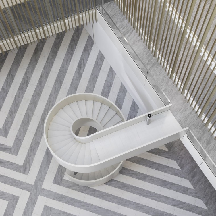 O átrio central não serve apenas como um local de encontro, serve também como um elemento-chave do sistema de ventilação (© Ana Skobe)