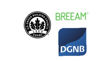 BREEAM, LEED e DGNB representam os três sistemas de certificação mais importantes para a construção sustentável em todo o mundo