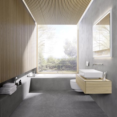 O projeto de casa de banho vencedor do concurso 6x6 do gabinete de arquitetura dinamarquês Bjerg Arkitektur (© Geberit) O projeto de casa de banho vencedor do concurso 6x6 do gabinete de arquitetura dinamarquês Bjerg Arkitektur (© Geberit)