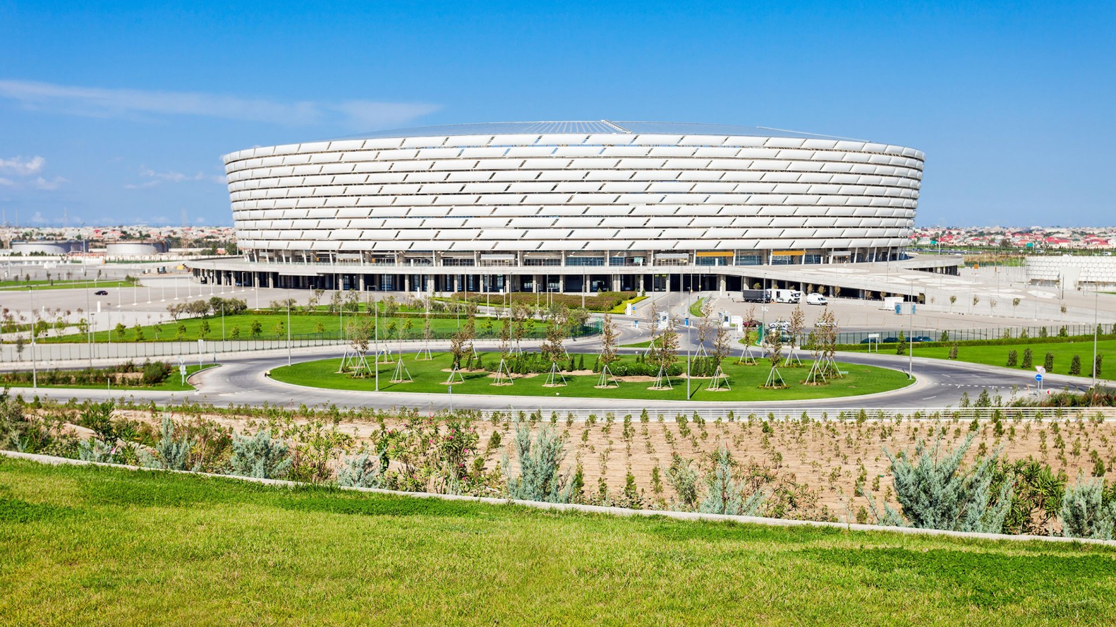Estádio Olímpico de Baku, Baku, Azerbaijão (© Andrey Khrobostov / Alamy Stock Photo) Estádio Olímpico de Baku, Baku, Azerbaijão (© Andrey Khrobostov / Alamy Stock Photo)