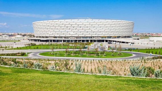 Estádio Olímpico de Baku, Baku, Azerbaijão (© Andrey Khrobostov / Alamy Stock Photo)