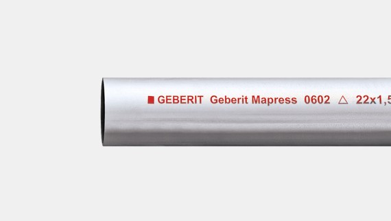 Tubo Geberit Mapress Aço carbono, com exterior galvanizado
