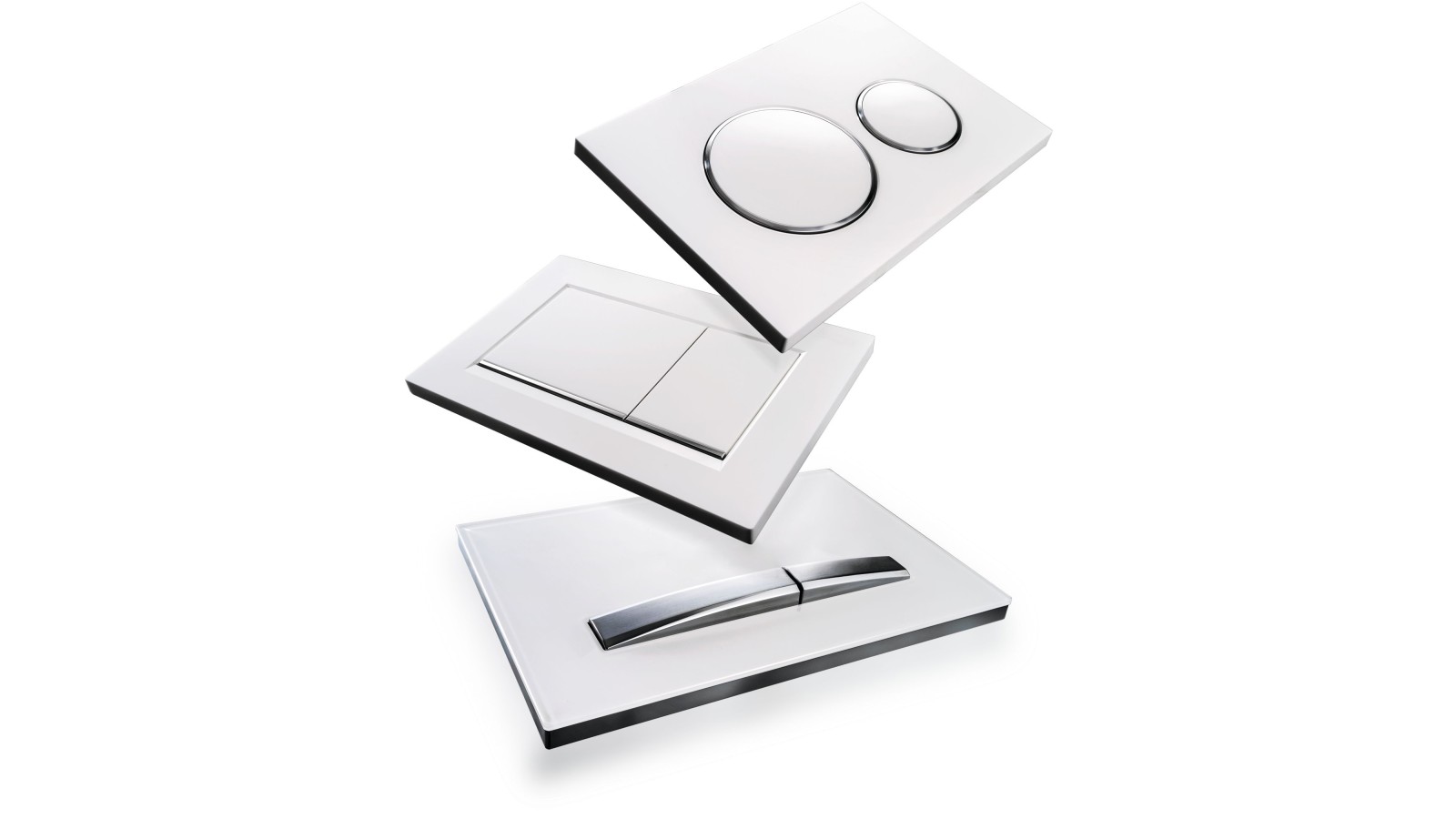 Placas de comando de descarga Geberit Sigma brancas em vários modelos