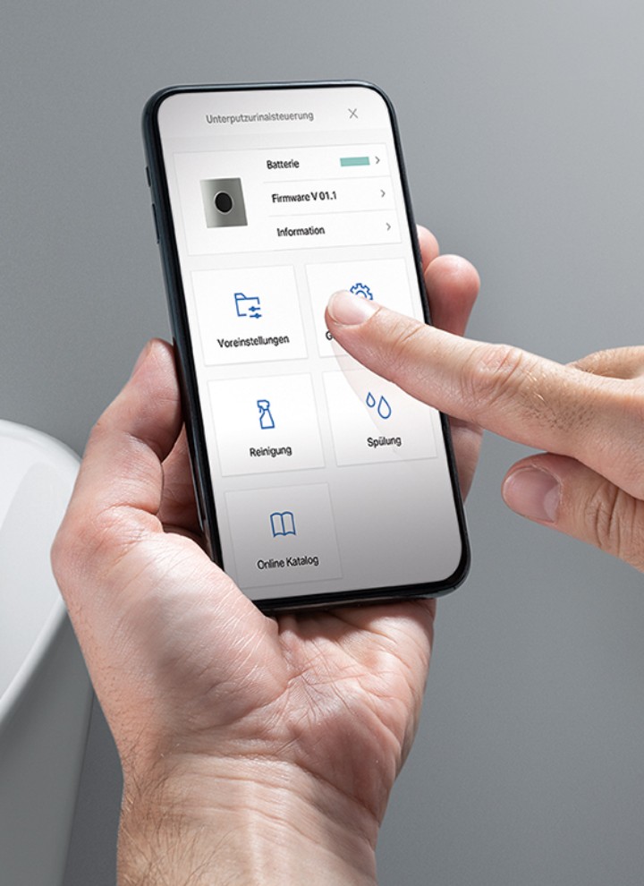 A app Geberit Control controla instalações sanitárias