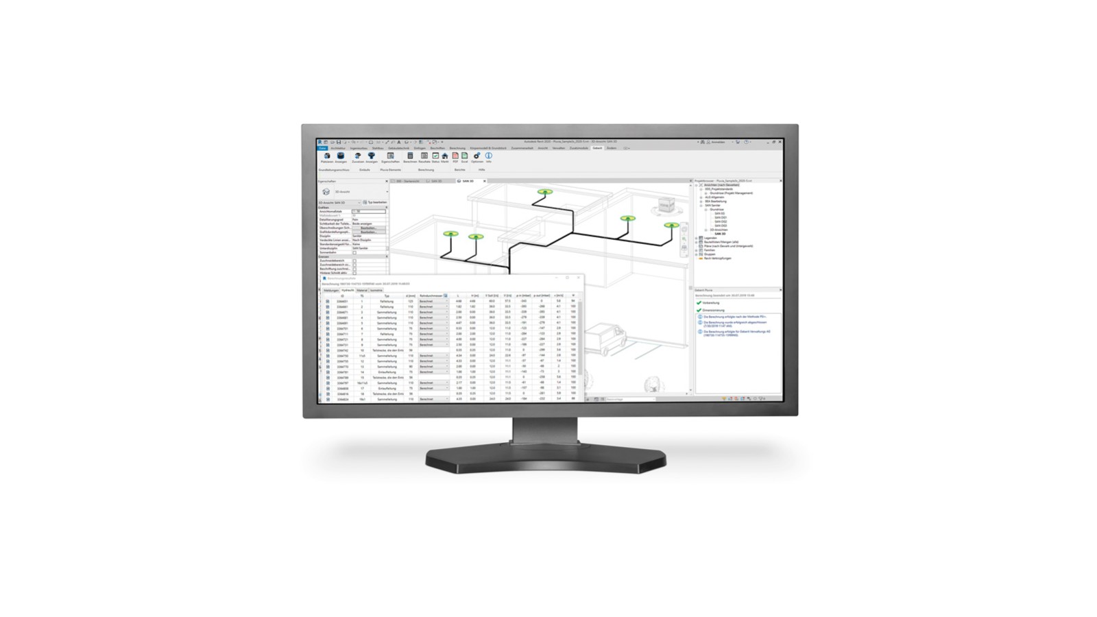 Captura de ecrã de um pedido de cálculo Pluvia Captura de ecrã de um pedido de cálculo Pluvia