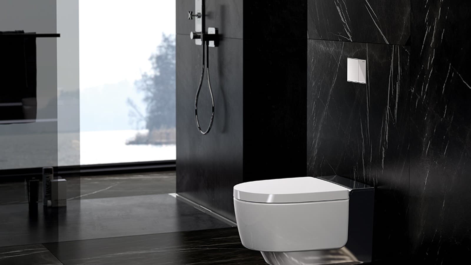 Geberit AquaClean Mera com ligação à corrente elétrica e à água Geberit AquaClean Mera com ligação à corrente elétrica e à água