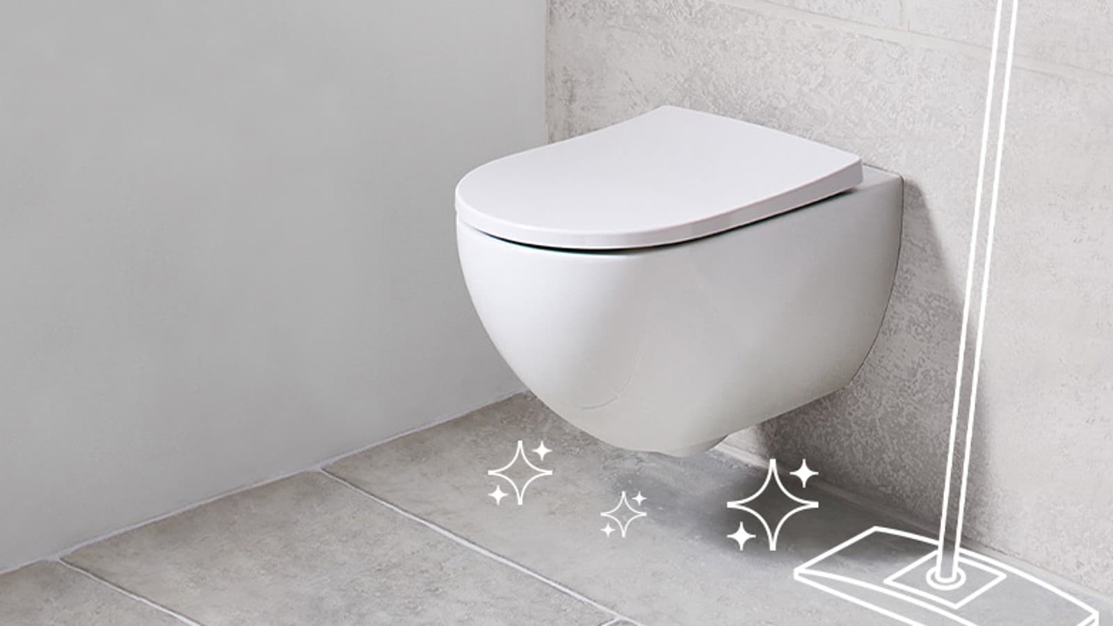 Casa de banho mais fácil de limpar com a sanita suspensa Casa de banho mais fácil de limpar com a sanita suspensa