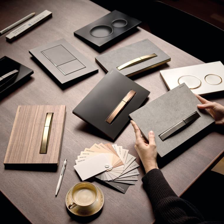 Vasta gama de placas de descarga da Geberit Vasta gama de placas de descarga da Geberit