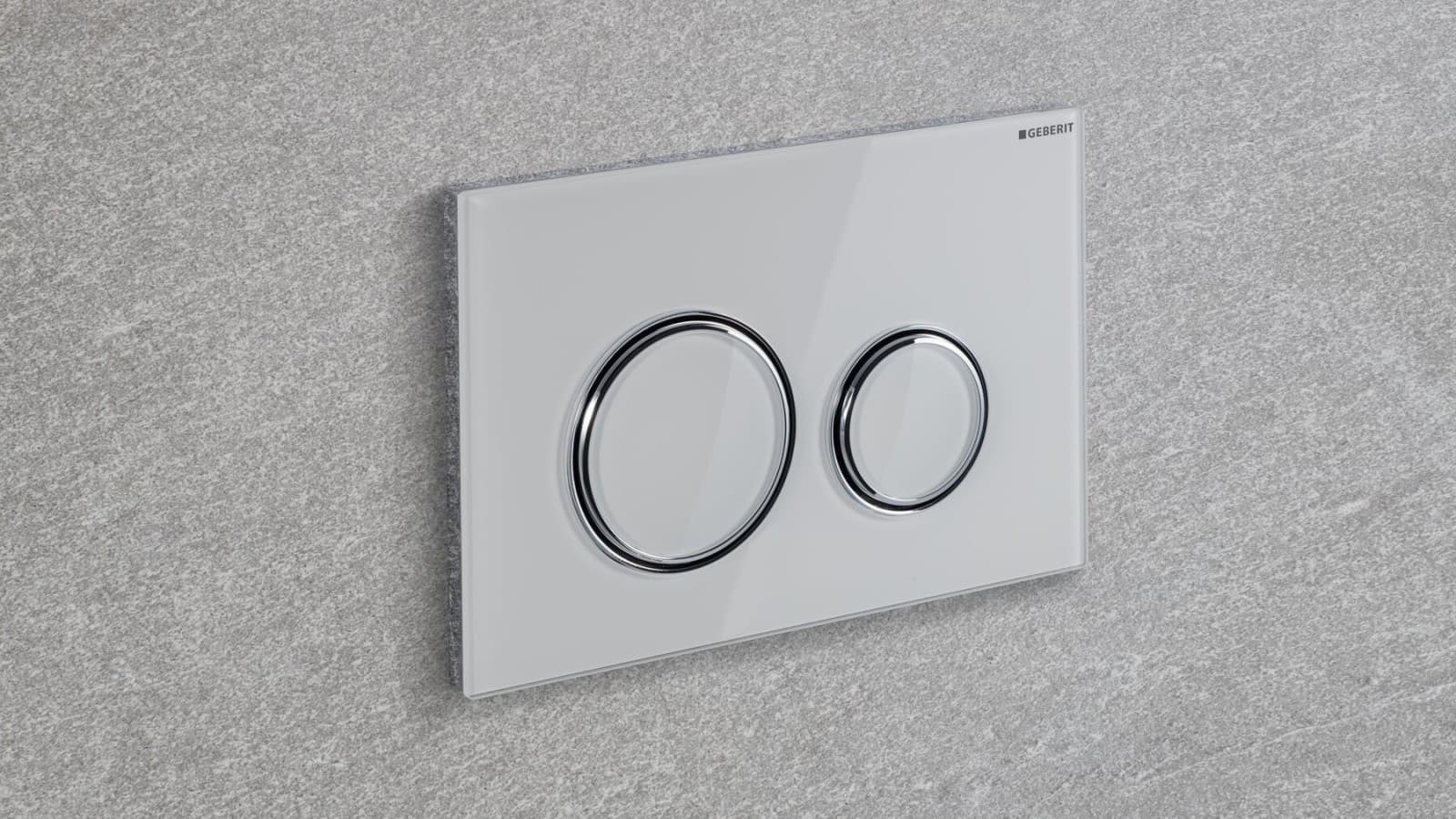 Geberit Sigma21 em vidro branco Geberit Sigma21 em vidro branco