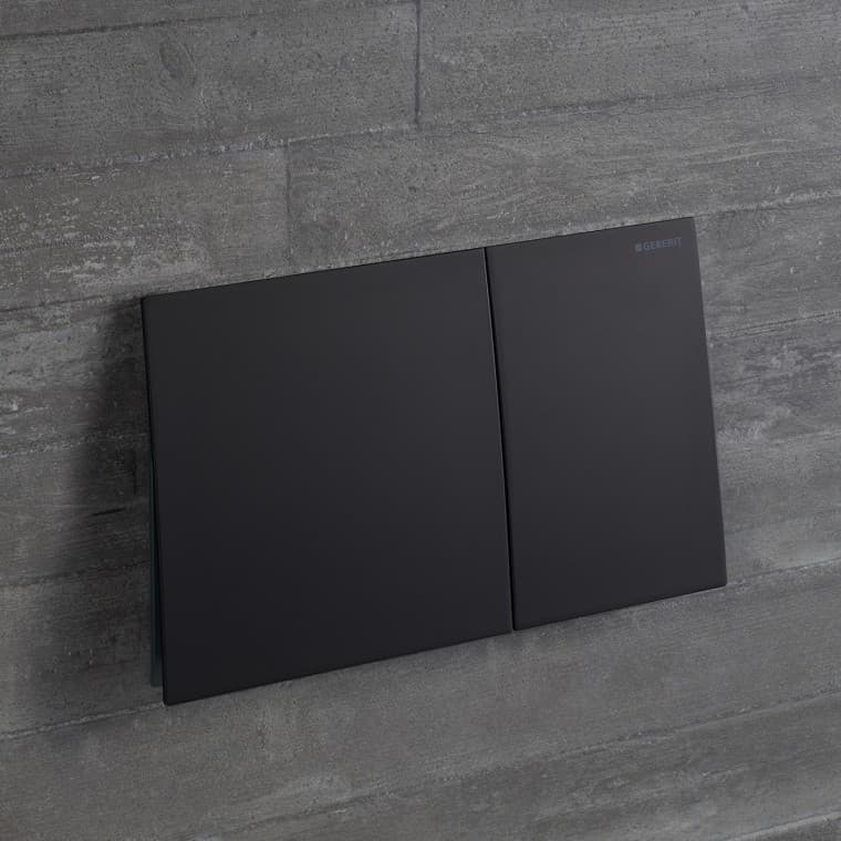 Placa de descarga Sigma70 em preto mate (© Geberit) Placa de descarga Sigma70 em preto mate (© Geberit)
