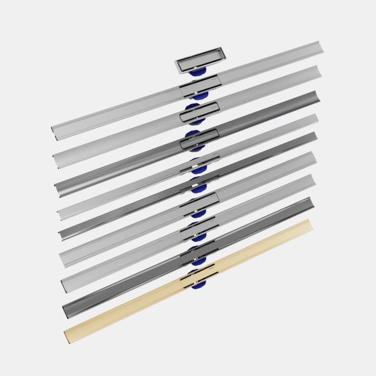 Visão geral das calhas para duche Geberit CleanLine Visão geral das calhas para duche Geberit CleanLine