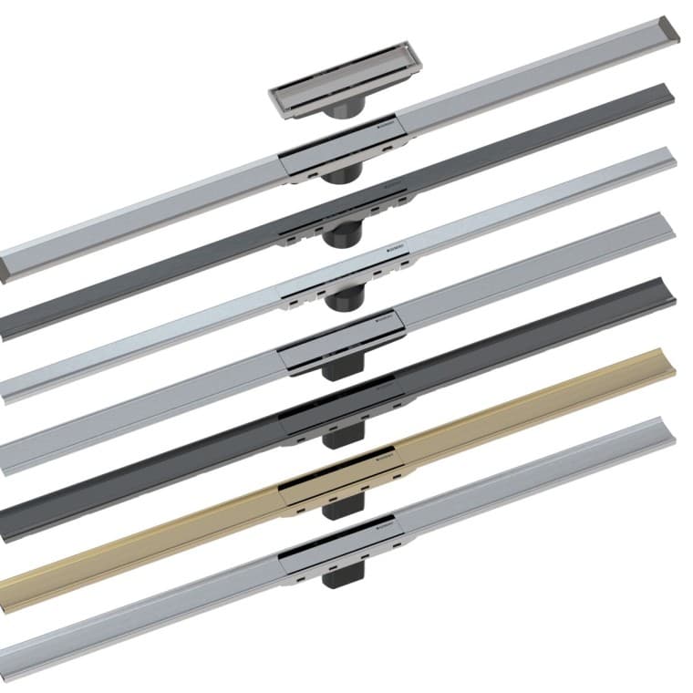 Visão geral das calhas de duche Geberit CleanLine Visão geral das calhas de duche Geberit CleanLine