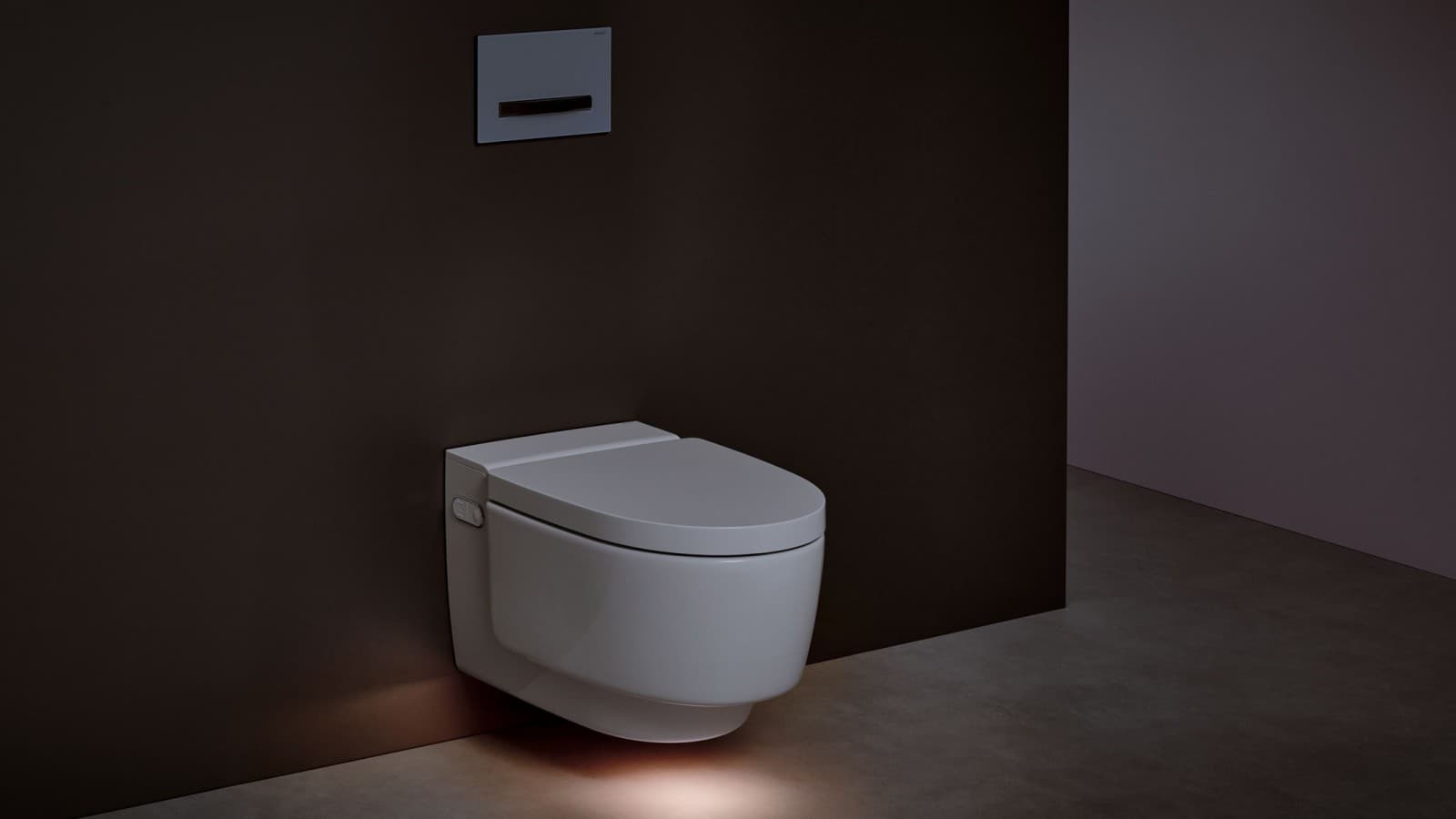 Geberit AquaClean Mera Comfort com luz de orientação Geberit AquaClean Mera Comfort com luz de orientação