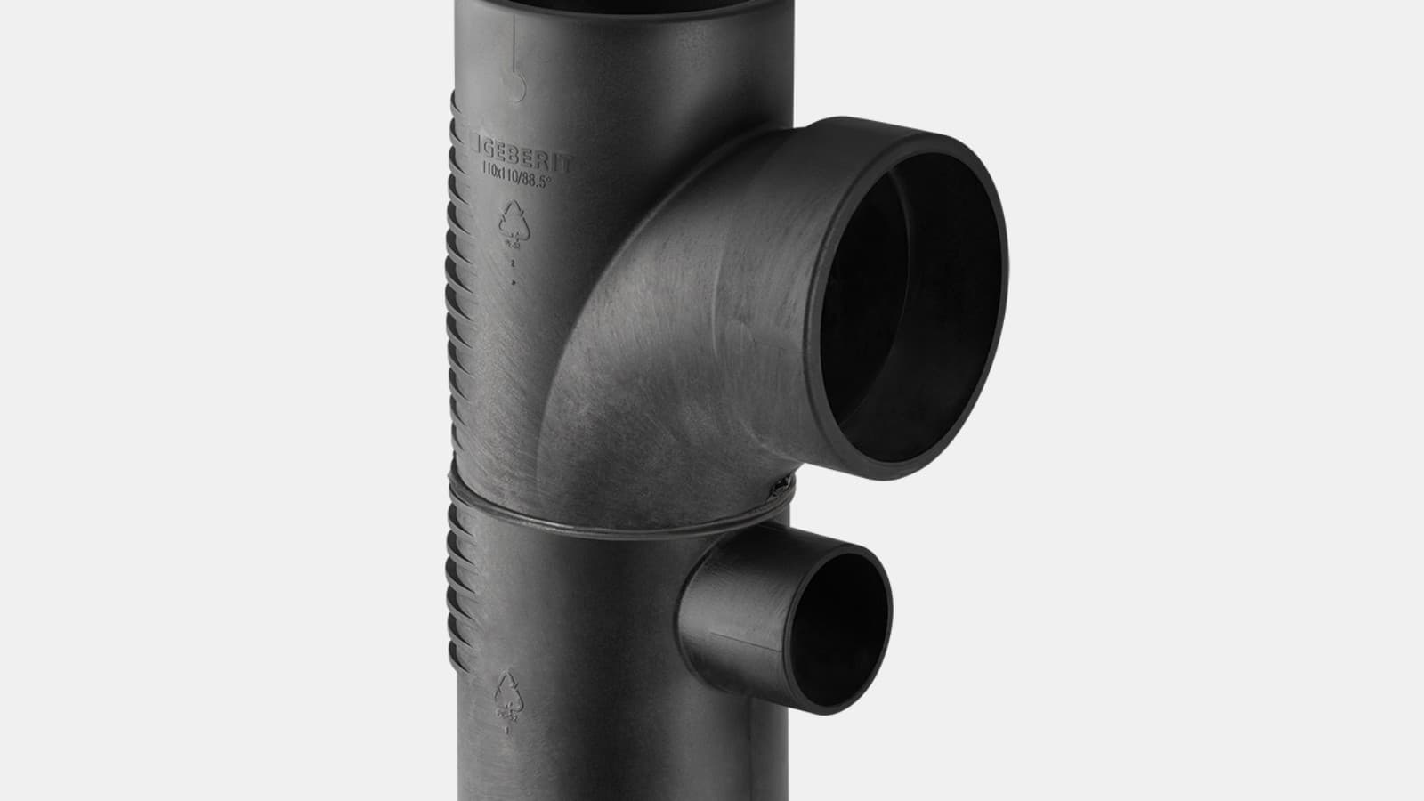 Forquilha com entrada em curva combinada Geberit Silent-db20 88,5° Forquilha com entrada em curva combinada Geberit Silent-db20 88,5°