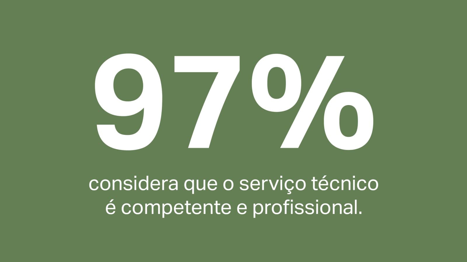 97% dos clientes consideram que o seu técnico de serviço de assistência é experiente e profissional 97% dos clientes consideram que o seu técnico de serviço de assistência é experiente e profissional