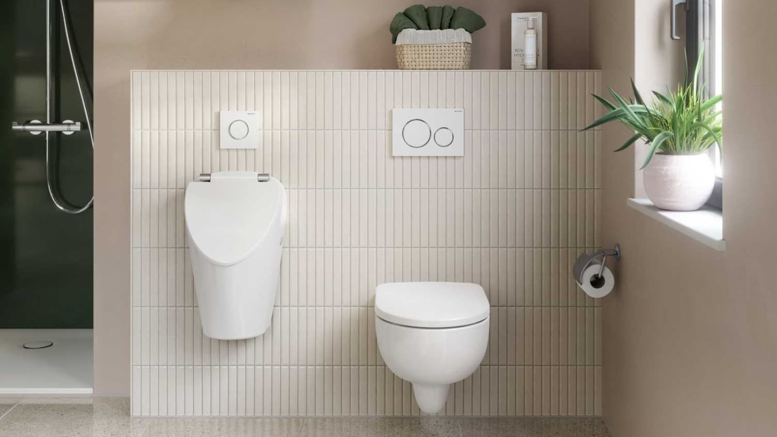 Urinóis Geberit numa casa de banho Urinóis Geberit numa casa de banho