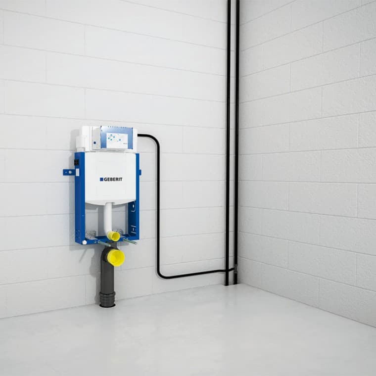 Ligação da estrutura Geberit Kombifix com as entradas e saídas Ligação da estrutura Geberit Kombifix com as entradas e saídas
