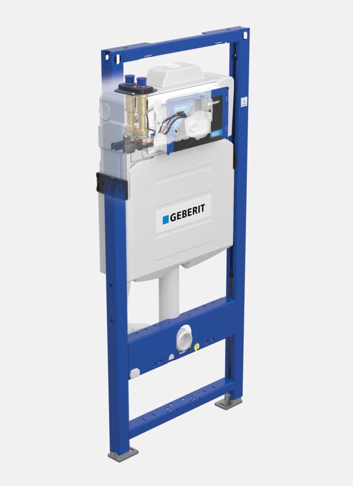 Descarga automática sanitária Geberit integrada no autoclismo de interior Descarga automática sanitária Geberit integrada no autoclismo de interior