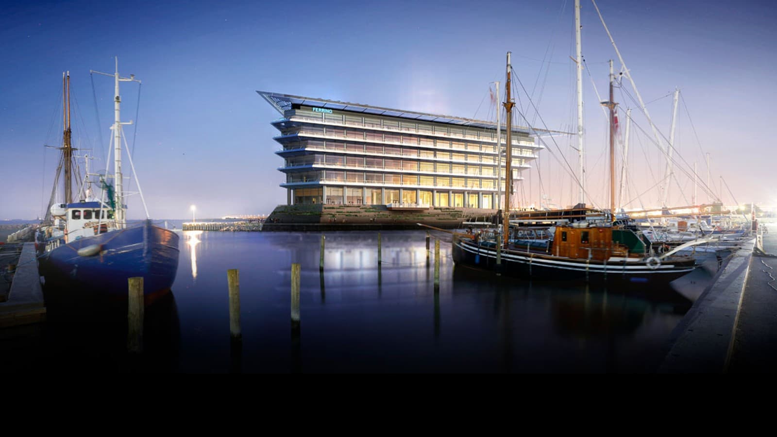 Ferring Pharmaceuticals em Kastrup, Dinamarca. (© Foster&Partners) Ferring Pharmaceuticals em Kastrup, Dinamarca. (© Foster&Partners)